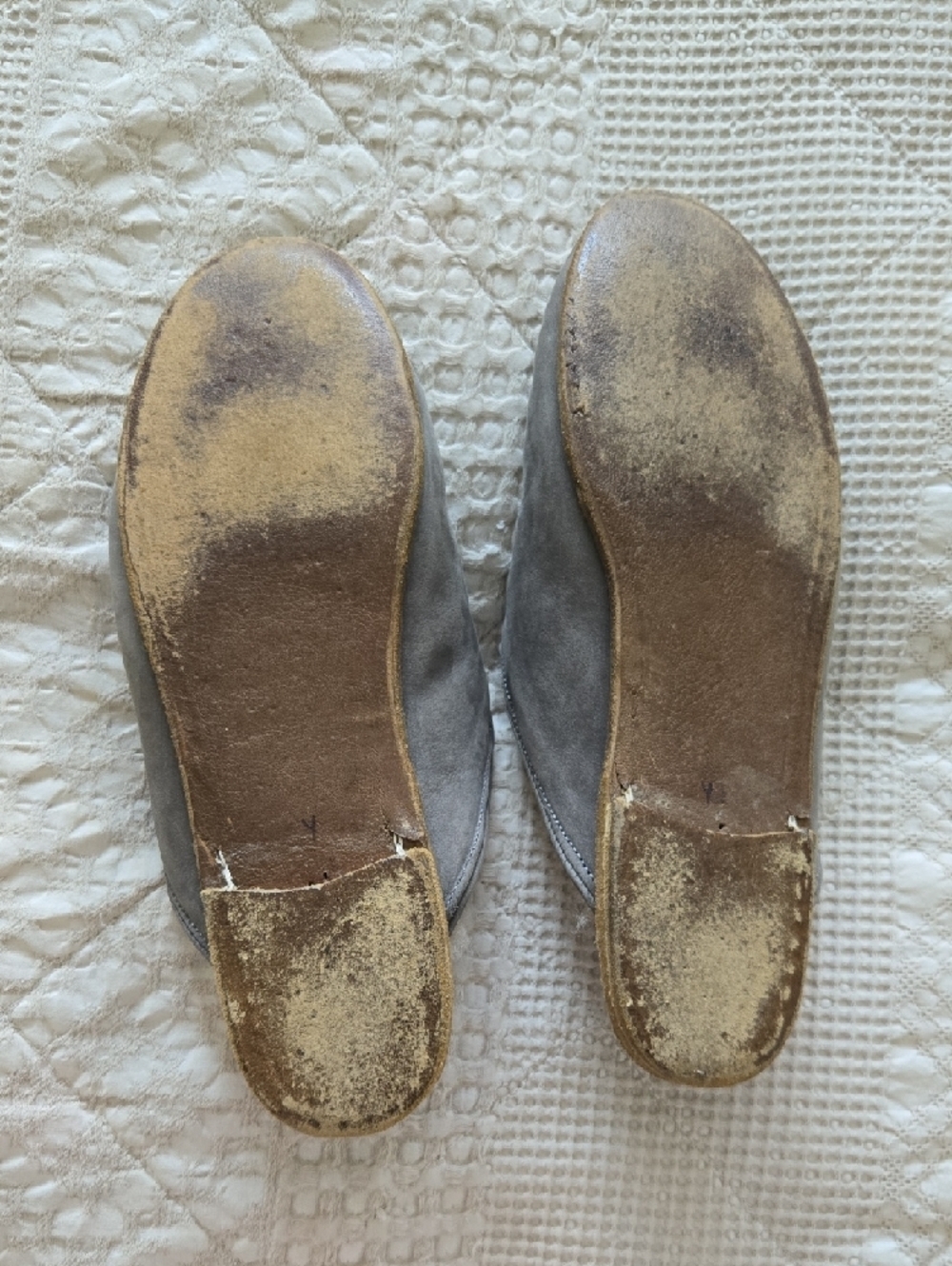 Sabah Gray Suede Shearling-Lined Slip-On Mules Minimalist Normcore Size 42 - Picture 5 of 9